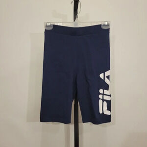 Fila  Womens Logo Bike Shorts Size XS Navy